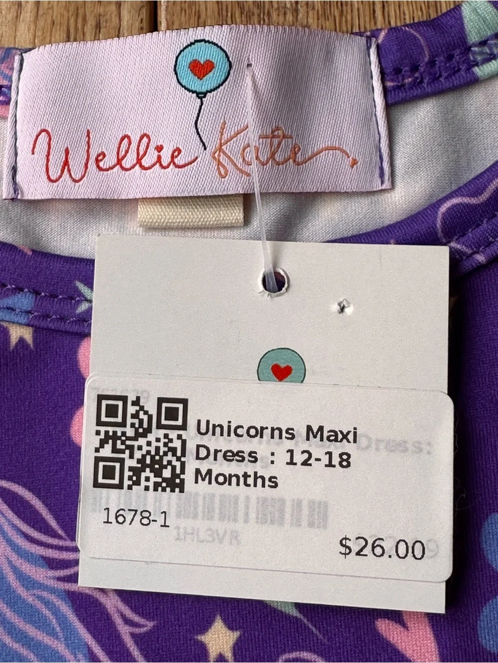 NEW Wellie Kate Unicorn Full Length Maxi Dress size 12-18 Months